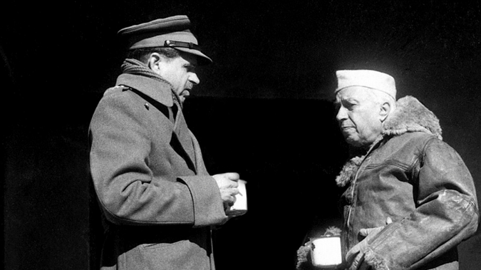 Prime Minister Jawaharlal Nehru with Western Army Commander General Daulet Singh in a visit to Ladakh shortly after the 1962 war. From the author's archive
