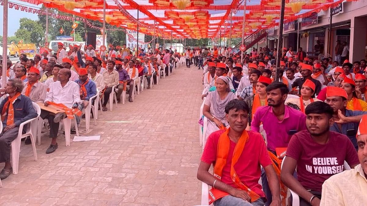 BJP supporters attend public meeting during Gaurav Yatra | Shanker Arnimesh | ThePrint
