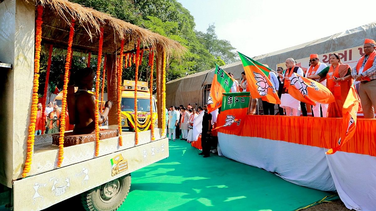 Amit Shah flags off Gaurav Yatra at Unai on 14 Oct | ANI