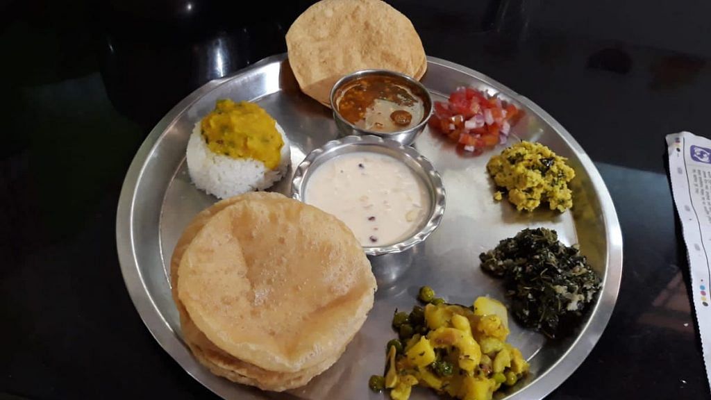 A Konkan thali at a Dapoli eatery | Purva Chitnis/ThePrint
