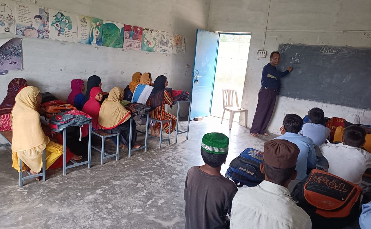 Mehtab Alam teaches Math at Madrasa Iqra Public School in Pilkhuwa village of Hapur | Heena Fatima/ThePrint