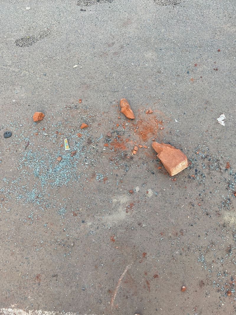 Shattered glass, brick at the scene of crime | Nootan Sharma, ThePrint
