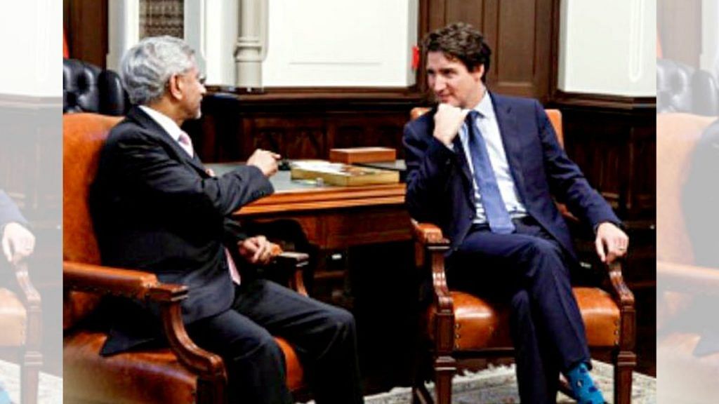 Representational image of Indian External Affairs Minister S. Jaishankar with Canadian Prime Minister Justin Trudeau | Credit: ANI Photo
