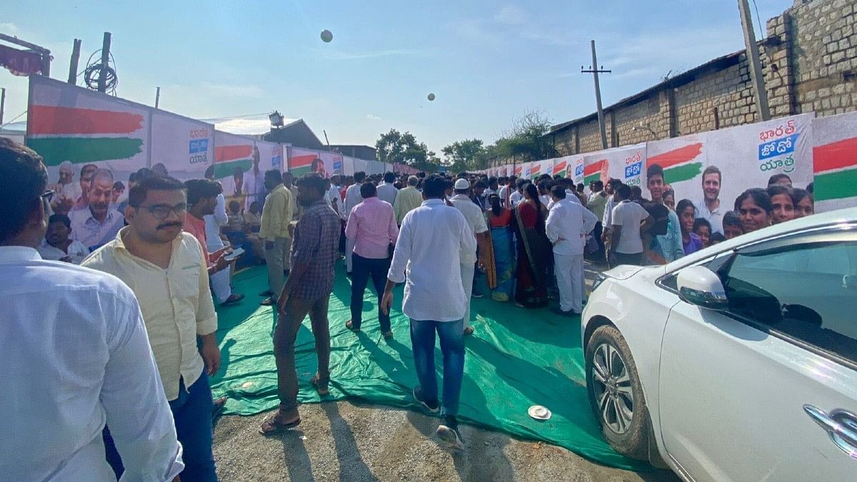 Bharat Jodo Yatra camp site in Mugathi | Rishika Sadam | ThePrint