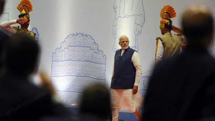Prime Minister Narendra Modi during the 90th Interpol General Assembly at Pragati Maidan in New Delhi | Praveen Jain | ThePrint