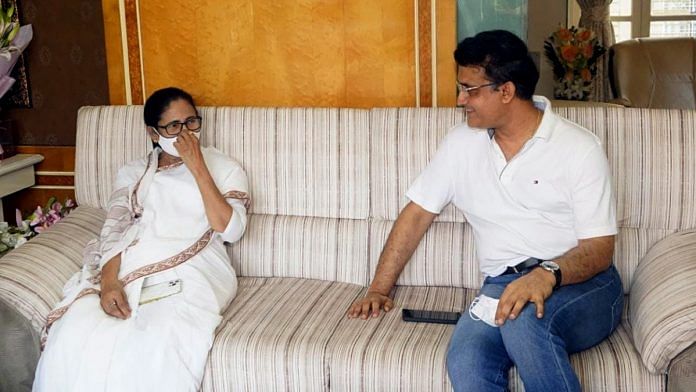 West Bengal CM Mamata Banerjee and former BCCI president Sourav Ganguly | ANI file photo