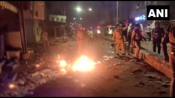 Members of two communities clashed over the bursting of firecrackers in a locality in Gujarat’s Vadodara city on Diwali | Twitter@ANI