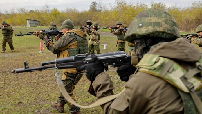 Russian newly-mobilised reservists train at a shooting range in the course of the Russia-Ukraine conflict in the Donetsk region | Reuters file photo