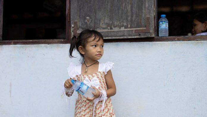 3-year-old Paveenut Supolwong, nicknamed Ammy, who is the only child survivor of the day care centre mass shooting in Thailand, on 9 October 2022 | Reuters/Jorge Silva