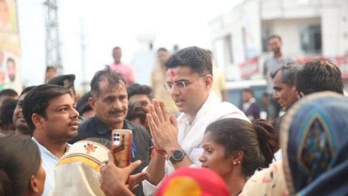 Congress leader Sachin Pilot greets supporters on his way from Kota to Jhalawar | Twitter | @SachinPilot