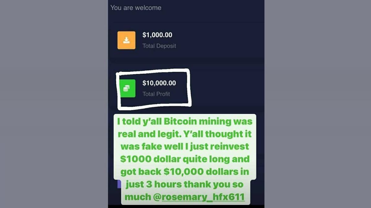 crypto mining scams on instagram