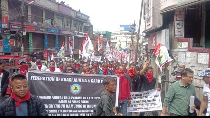 The rally called by Federation of Khasi-Jaintia and Garo People (FKJGP) in Shillong on Friday | By special arrangement