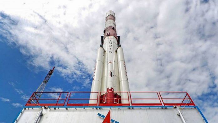 File photo of PSLV-C48 before its launch from Sriharikota in 2019 | PTI