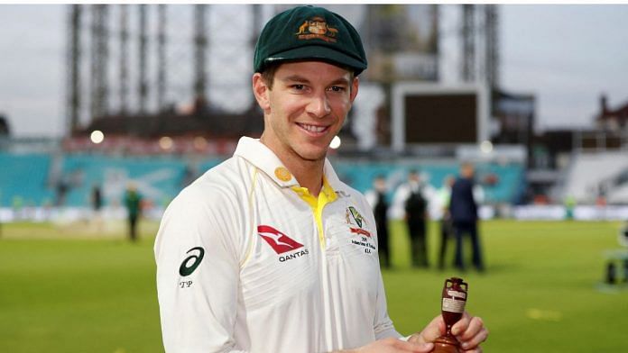 File photo of Australia's Tim Paine celebrates with the Ashes urn after drawing the series to retain the Ashes Action Images 15 September, 2019 | Reuters