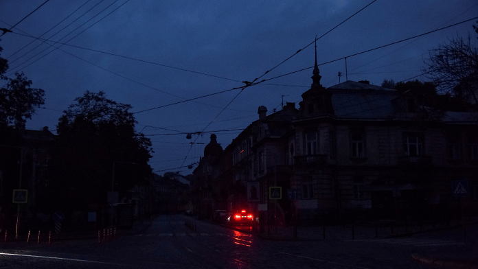 A view shows the city without electricity after critical civil infrastructure was hit by Russian missile attacks in Lviv, Ukraine | Reuters\Roman Baluk