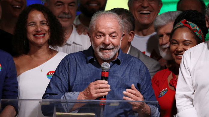 Brazil's Luiz Inacio Lula da Silva speaks at an election night gathering on the day of the Brazilian presidential election run-off | Reuters/Carla Carniel