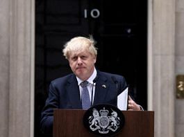 File photo of British PM Boris Johnson makes a statement at Downing Street in London, Britain, 7 July, 2022 | Reuters