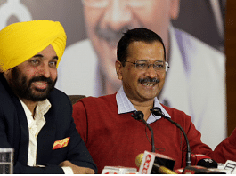 AAP chief Arvind Kejriwal with Punjab CM Bhagwant Mann in Amritsar | ANI File Photo
