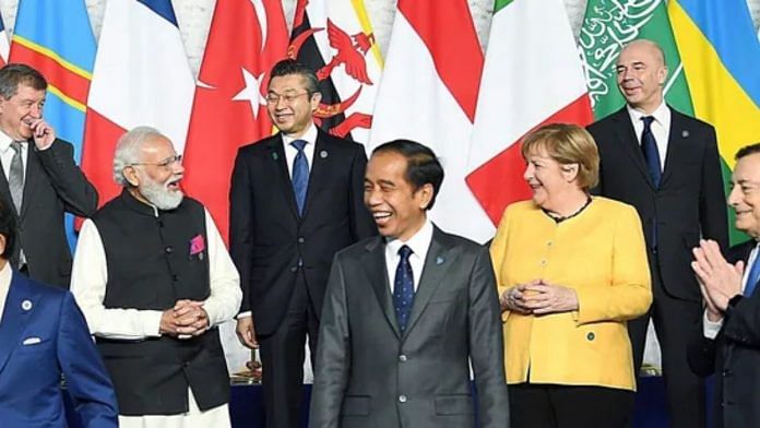 PM Modi with world leaders at the 2021 G-20 summit in Rome |