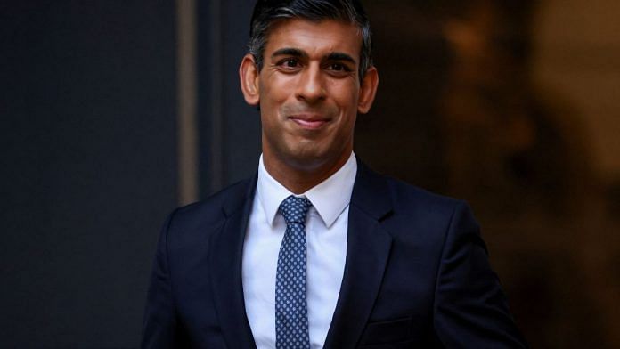 New leader of Britain's Conservative Party Rishi Sunak stands outside the party's headquarters in London, Britain, 24 October, 2022. | Reuters