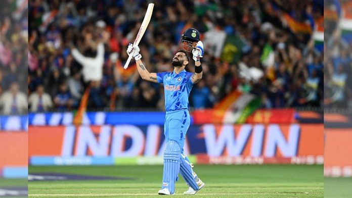 Virat Kohli hit an unbeaten 82 at the ICC Men's T20 World Cup in Melbourne, on 23 October 2022 | Twitter/@T20WorldCup