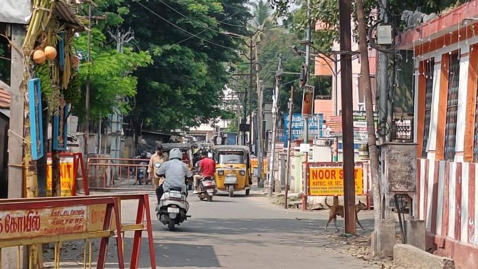 The site of Sunday's blast in Coimbatore's Ukkadam area | Sowmiya Ashok | ThePrint
