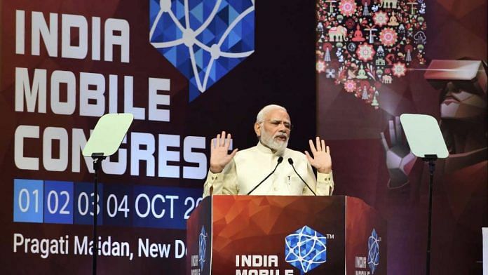 Prime Minister Narendra Modi launched 5G services at 6th Indian Mobile Congress 1 October 2022 | Representational image | The Print