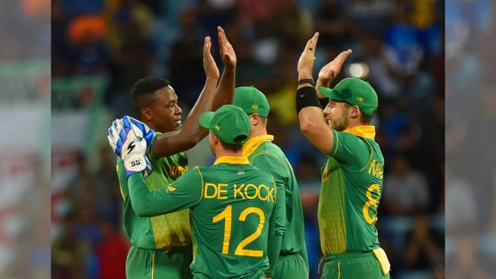 South African players celebrate the wicket of Indian batter Shubman Gill during the 1st ODI cricket match between India and South Africa, on 6 October 2022 | PTI