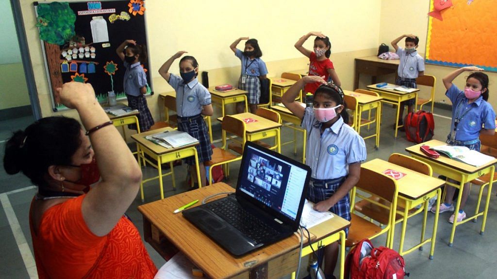 Representational image of a classroom in a school in Gurugram | ANI