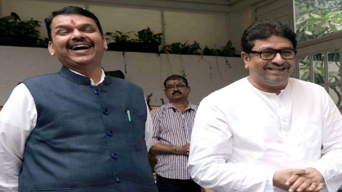 File photo of MNS Chief Raj Thackeray and Deputy CM Devendra Fadnavis | ANI