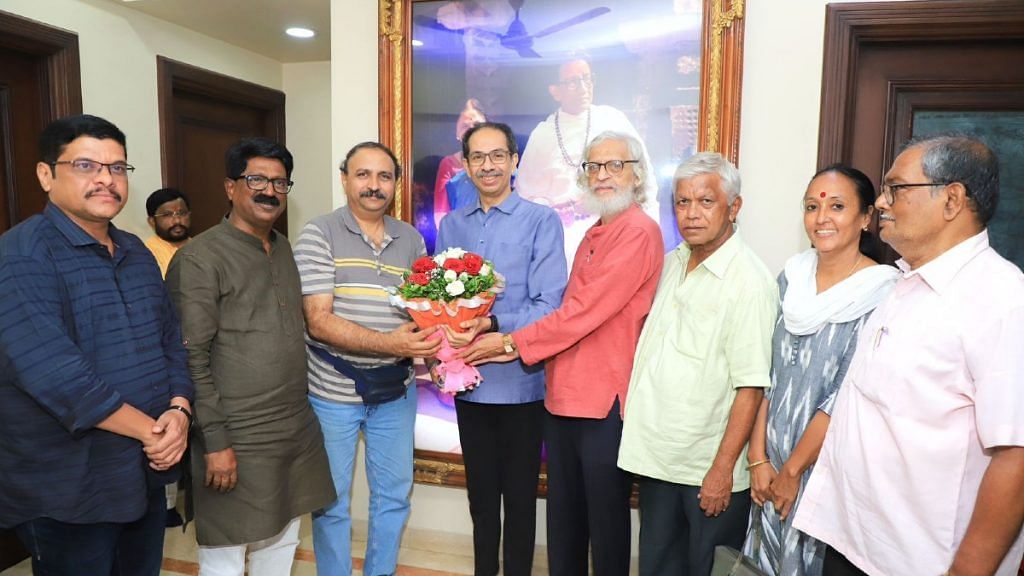 Uddhav Thackeray with members of his party and the CPI on Wednesday | By special arrangement
