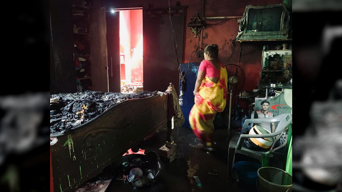 Geeta and Surendra Mallik’s house was torched Sunday night | ThePrint / Sreyashi Dey