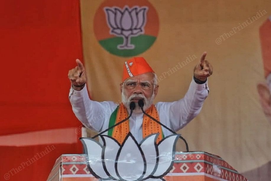PM Modi attacked Congress party in his speech | Photo: Praveen Jain | ThePrint