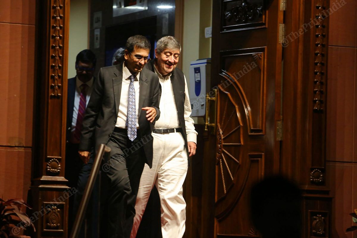 CJI D.Y. Chandrachud leaving after the event | Photo: Praveen Jain | ThePrint