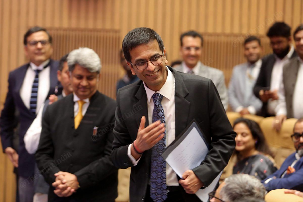 D.Y. Chandrachud at the felicitation event | Photo: Praveen Jain | ThePrint