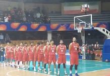 Screengrab of the video showing Iran’s national basketball team refusing to sing as the anthem plays in the background | Twitter / @FridaGhitis
