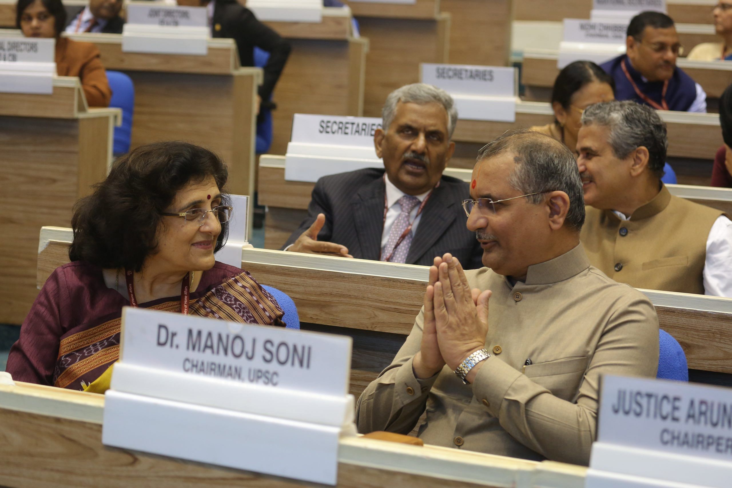 Chairperson of Competition Commission of India Sangeeta Verma and UPSC Chairman Manoj Soni during Vigilance Awareness Week 2022 | Photo: Praveen Jain | ThePrint