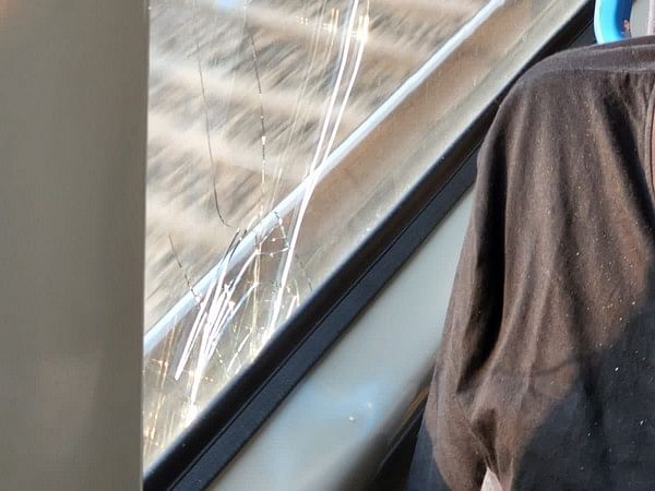 Window glass of Vande Bharat Express with Asaduddin Owaisi onboard 