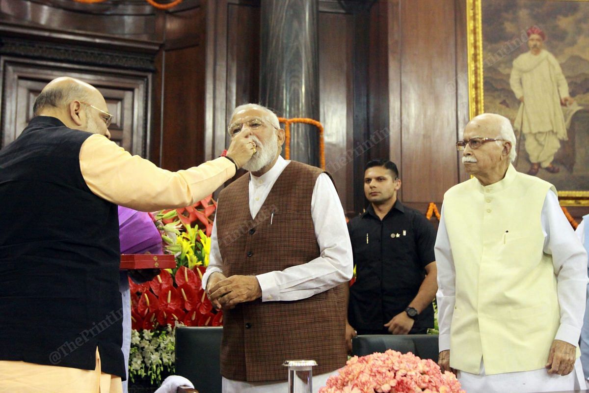 Home minister Amit Shah congratulates PM Modi after 2019 win | Photo: Praveen Jain | ThePrint