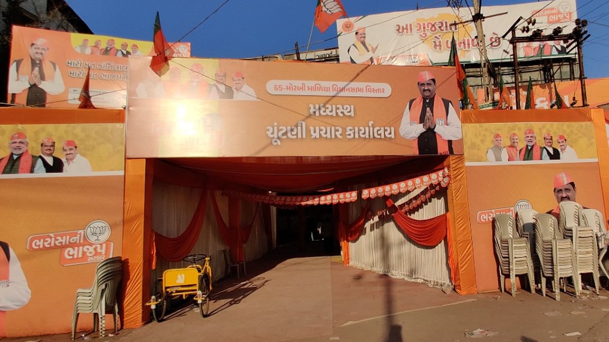 Pandal set up by BJP in Morbi | Soniya Agrawal | ThePrint