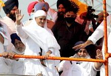 File photo of SAD working president Sukhbir Badal, Bikram Singh Majitha, Bibi Jagir Kaur, and senior SAD leader Hira Singh Gabria | ANI