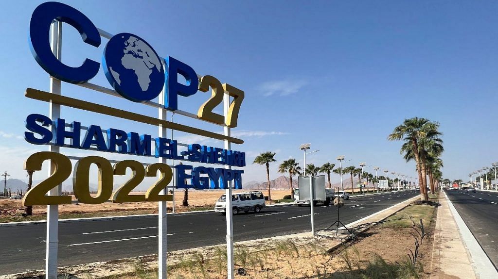 View of a COP27 sign in Egypt, where the summit is set to begin on 6 November | Reuters/Sayed Sheasha
