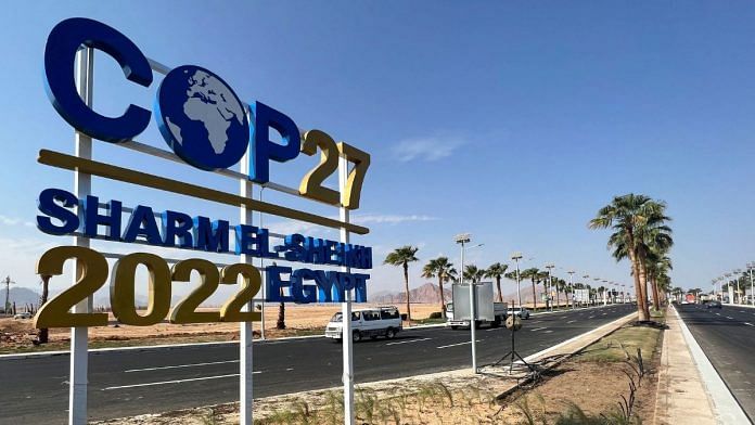 Sign on road leading to venue of COP27 in Sharm el-Sheikh, Egypt | Reuters/Sayed Sheasha