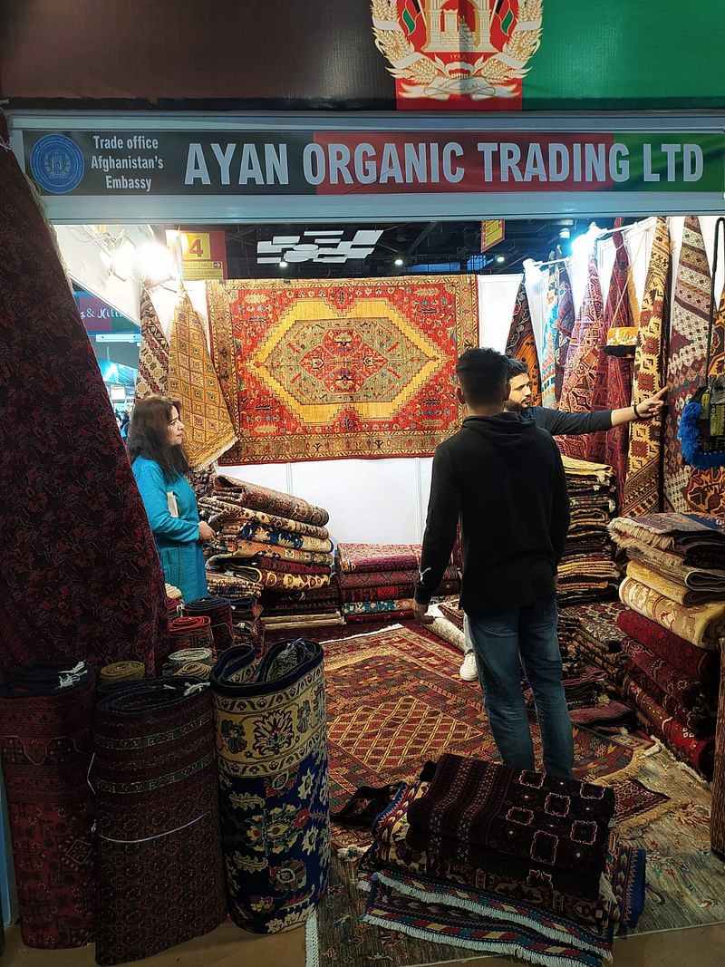  Carpet Stall of Ayan Organic Trading Ltd at IITF | Photo: Pia Krishnankutty | ThePrint
