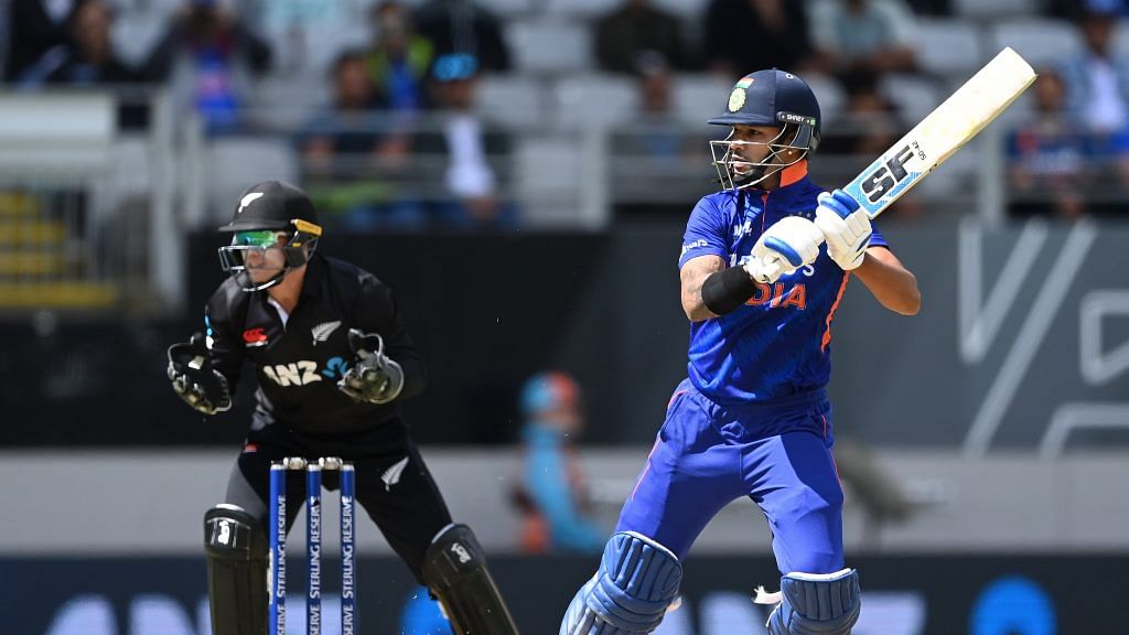 Shikhar Dhawan during the match against New Zealand in Auckland on 25 November 2022 | Photo: Twitter/@BCCI