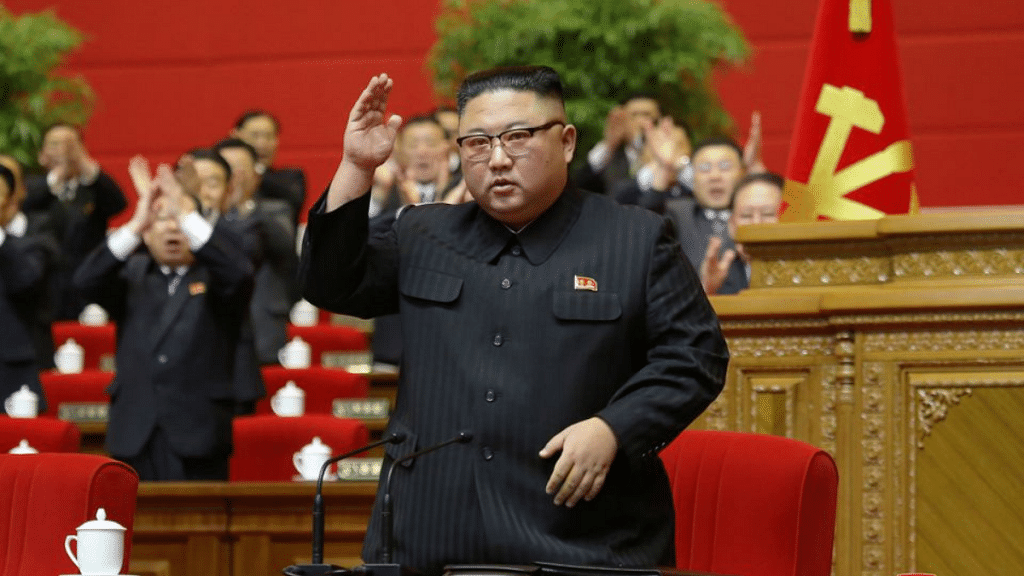 North Korean leader Kim Jong-un receives applause during the 8th Congress of the Workers' Party in Pyongyang, North Korea, in this photo supplied by North Korea's Central News Agency (KCNA) on January 13, 2021.KCNA/via REUTERS