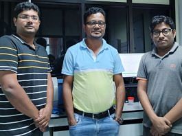 (In the middle) Dr. Sukhendu Mandal along with Sourav Biswas (Left) and Mr. Anish Kumar Das (Right) | IISER Thiruvananthapuram