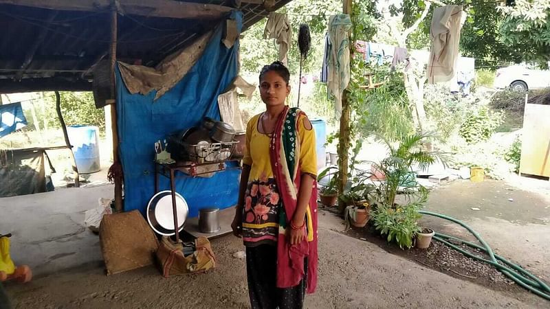 Bhavika Prajapati standing in the foyer of her childhood home | Manasi Phadke, ThePrint