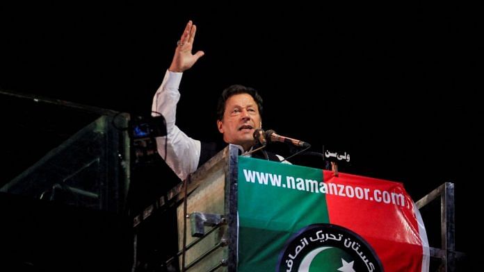 Former Pakistani Prime Minister Imran Khan gestures as he addresses supporters during a rally in Lahore | Reuters file photo