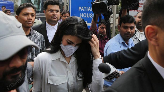 Bollywood actor Jacqueline Fernandez at the Patiala House Court in New Delhi | File photo | Suraj Singh Bisht | ThePrint